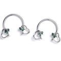 BodyCandy 14G 9/16 Palm Tree Love Horseshoe Nipple Ring Set — main product shot