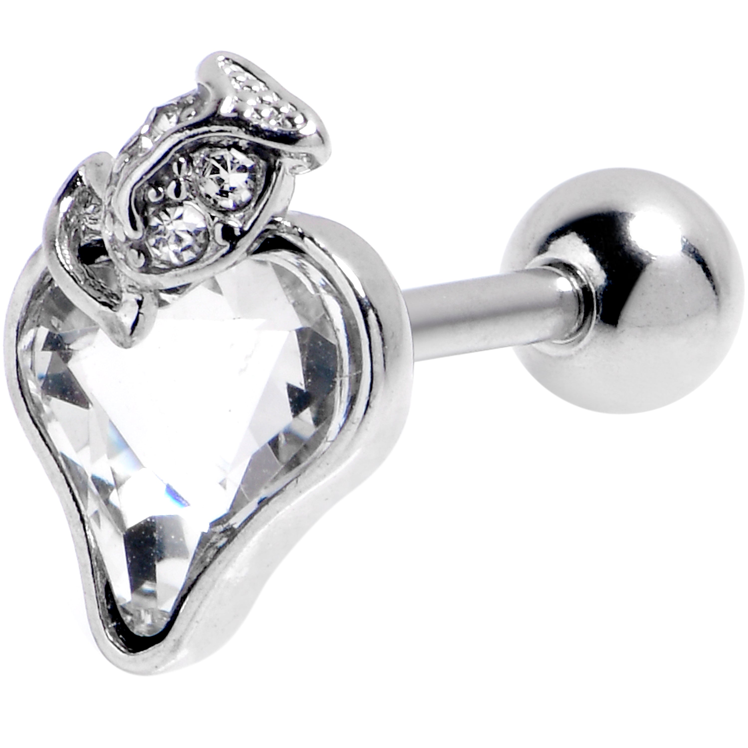 BodyCandy 16G 1/4 Clear Gem Strawberry Love Cartilage Tragus Earring — main product shot