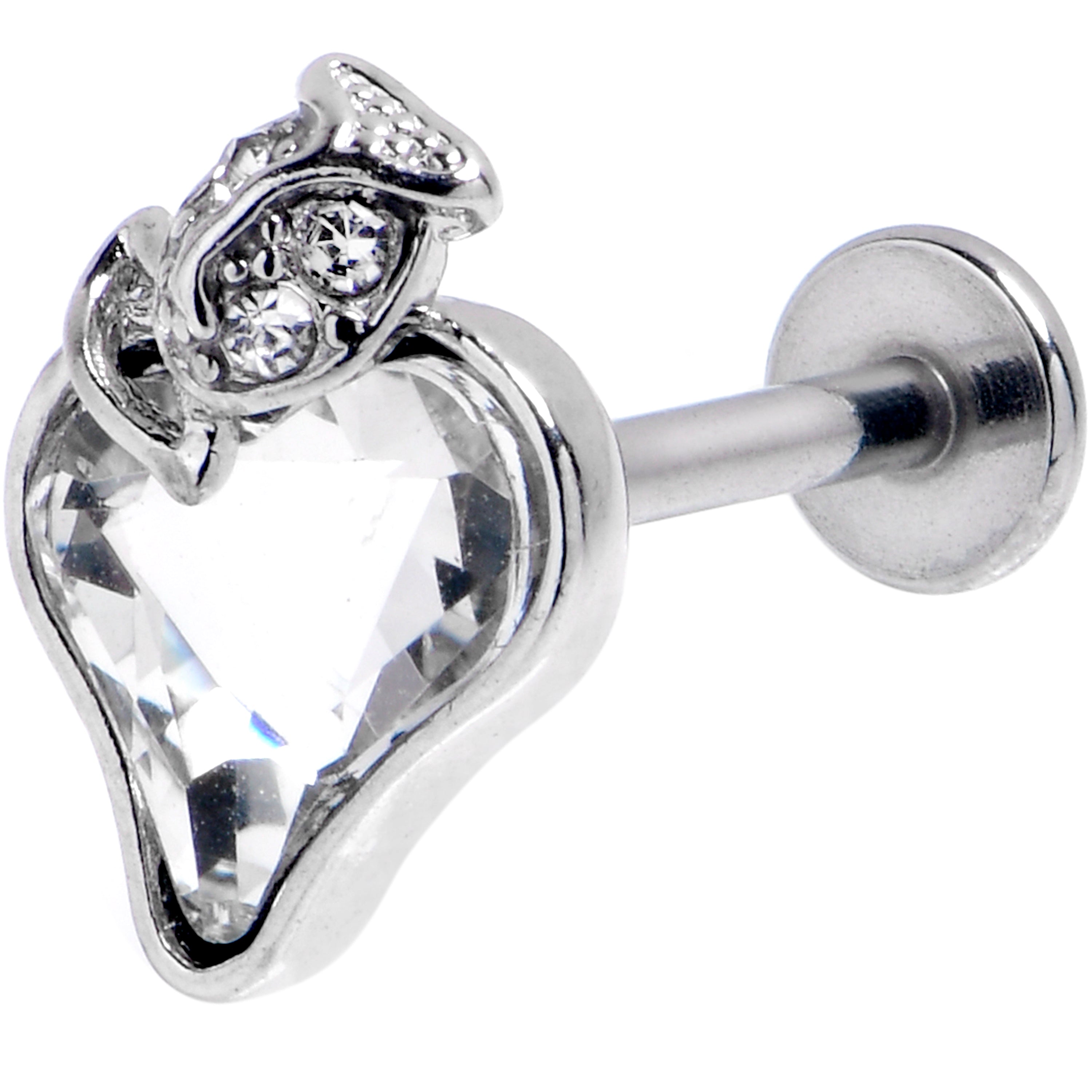 BodyCandy 16G 5/16 Clear Gem Strawberry Love Labret Monroe Tragus — main product shot