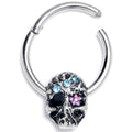 BodyCandy 16G 3/8 Blue Gem Stylish Skull Hinged Segment Ring — main product shot