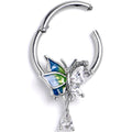 BodyCandy 16G 3/8 Clear CZ Gem Dazzling Beauty Butterfly Hinged Segment Ring — main product shot