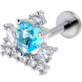 BodyCandy 16G 5/16 Clear Blue Gem Crown Heart Labret Monroe Tragus — main product shot