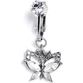 BodyCandy Clear CZ Gem Butterfly Bling Dangle Clip on Fake Belly Ring — main product shot