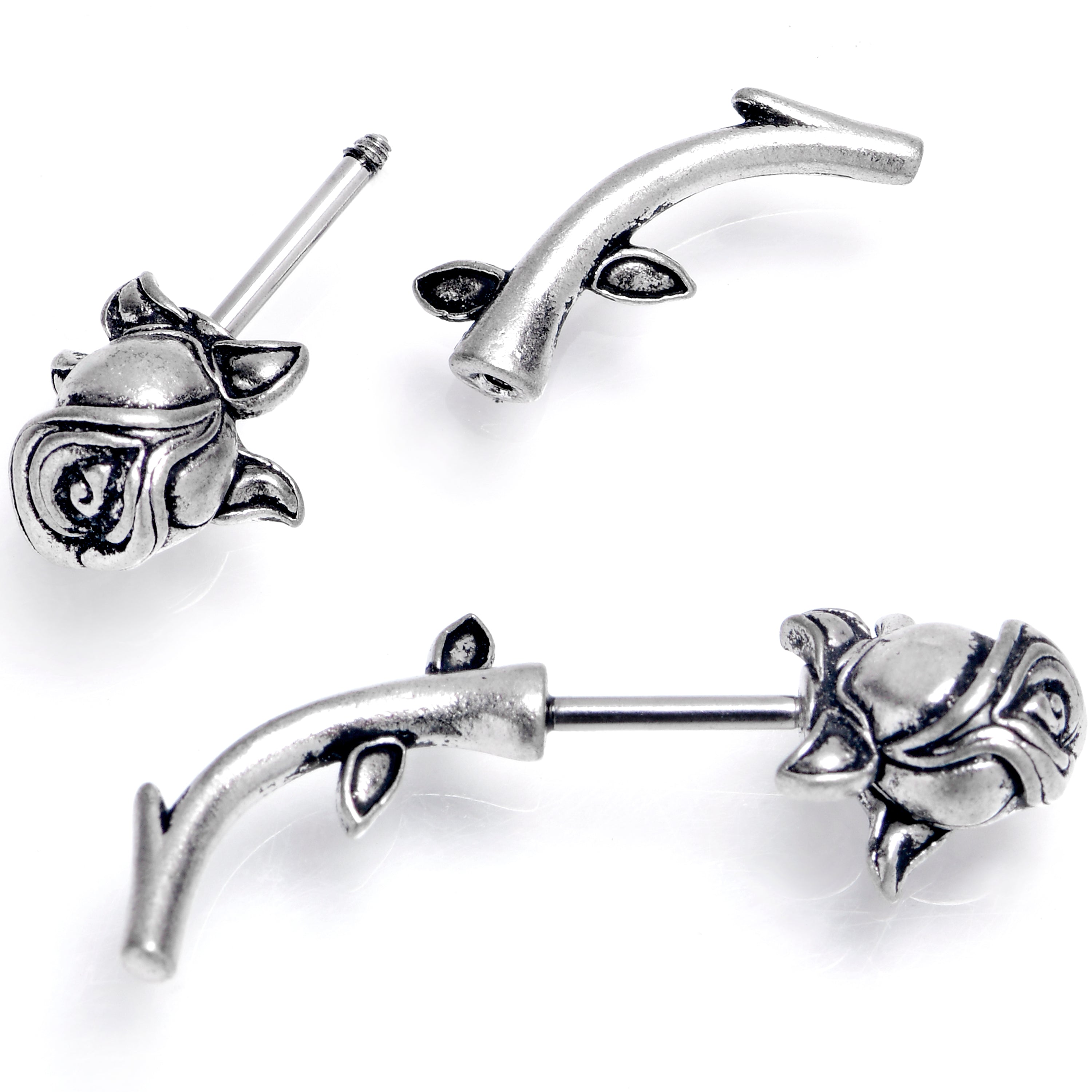 BodyCandy 16G 5/16 Optical Illusion Rose Flower Cheater Plug Set — main product shot