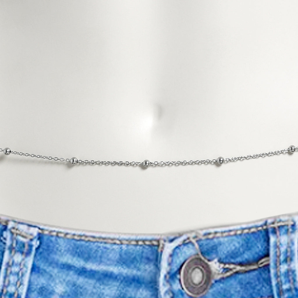 BodyCandy Ball Chain Style Belly Chain — detail close-up