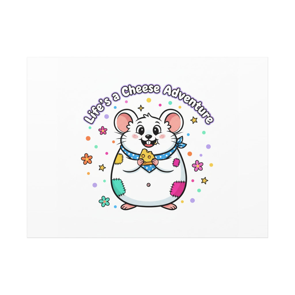 Life's a Cheese Adventure Canvas | Rodent-Core rat art print