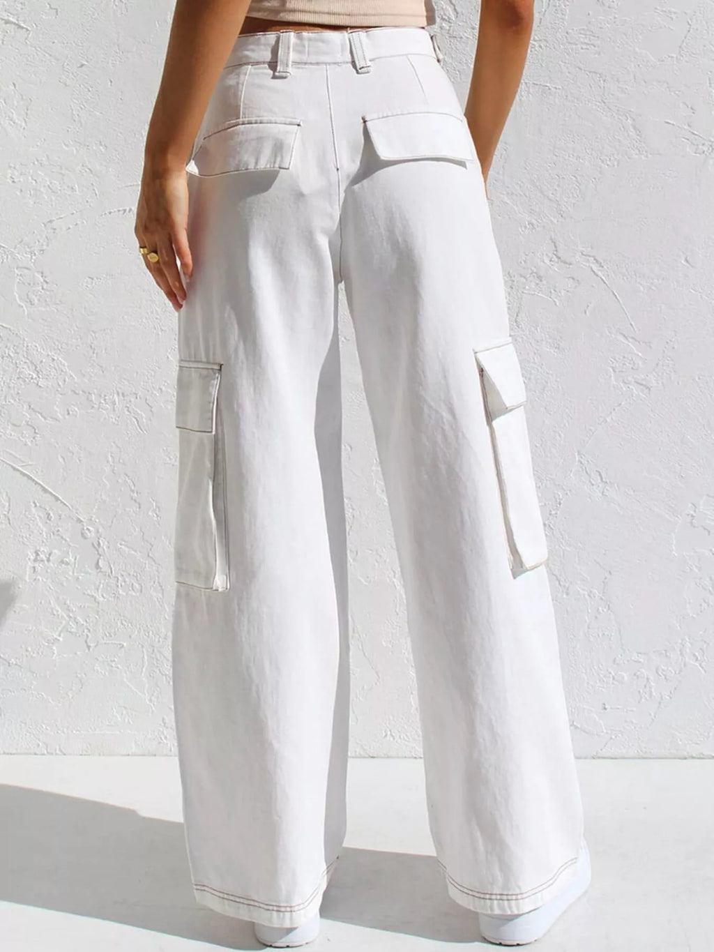 High-Waisted Wide Leg Cargo Jeans