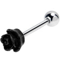 BodyCandy Open Bloom Rose Black Barbell Tongue Ring — main product shot