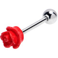 BodyCandy Open Bloom Rose Red Barbell Tongue Ring — main product shot