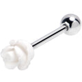 BodyCandy Open Bloom Rose White Barbell Tongue Ring — main product shot