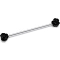 BodyCandy 14G Open Bloom Rose Black Industrial Barbell 38mm — main product shot