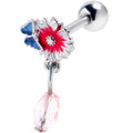 BodyCandy 16G 1/4 Pink Gem Passion Flower Butterfly Cartilage Tragus Earring — main product shot