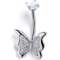 BodyCandy Aurora CZ Gem Fab Butterfly Internally Threaded Belly Ring — main product shot