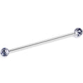 BodyCandy 14G Internally Threaded Black Glitter Ends Industrial Barbell 38mm — main product shot