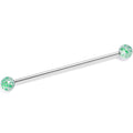 BodyCandy 14G Internally Threaded Green Glitter Ends Industrial Barbell 38mm — main product shot