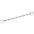 BodyCandy 14G Internally Threaded White Glitter Ends Industrial Barbell 38mm — main product shot