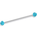 BodyCandy 14G Blue Gem Internally Threaded Disco Industrial Barbell 38mm — main product shot