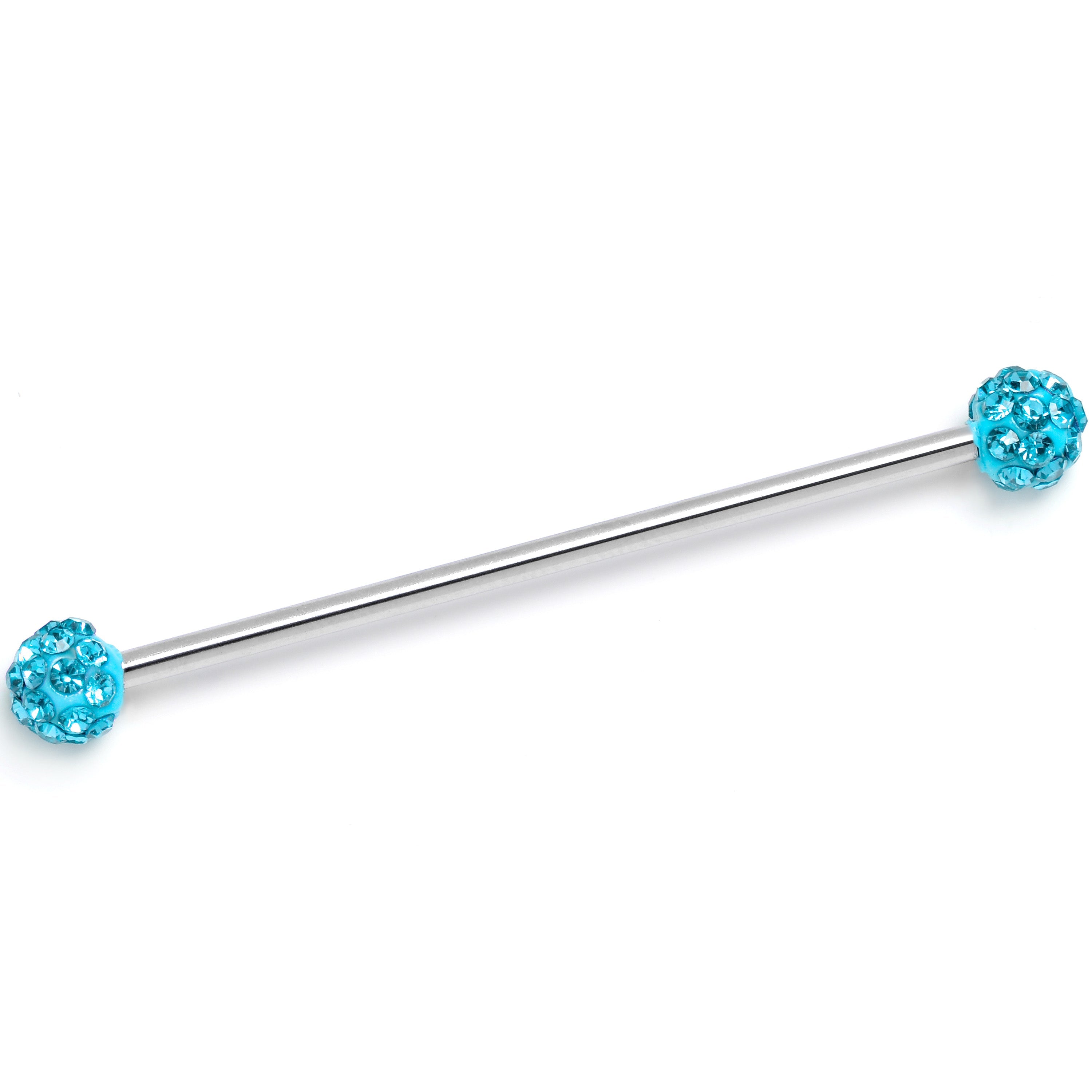 BodyCandy 14G Blue Gem Internally Threaded Disco Industrial Barbell 38mm — main product shot
