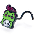 BodyCandy 20G 7mm Black Witch Frog Skull Halloween Nose Screw Ring — main product shot