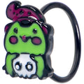 BodyCandy 20G 5/6 Black Witch Frog Skull Halloween Nose Hoop — main product shot