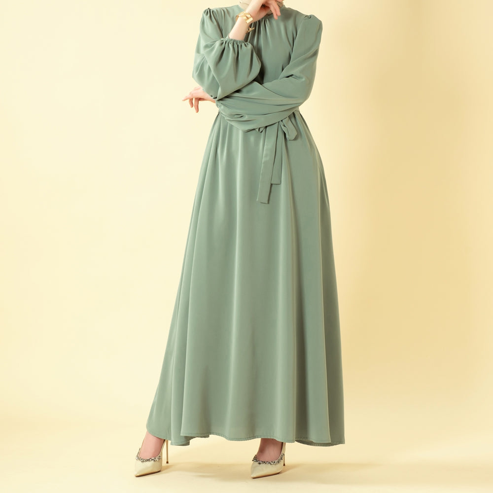 Mariam's Collection Candy Color Pleated Abaya | Must-have Essential Basic Dress (MA142) — fabric or material detail