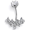 BodyCandy Clear CZ Gem Flower Garland Double Mount Belly Ring — main product shot