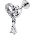 BodyCandy 16G 5/16 Clear CZ Gem Asymmetrical Heart Dangle Labret Tragus — main product shot