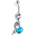 BodyCandy Clear Blue CZ Gem Abstract Style Butterfly Dangle Belly Ring — main product shot