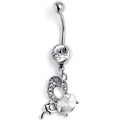 BodyCandy Clear CZ Gem Abstract Style Butterfly Dangle Belly Ring — main product shot