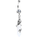 BodyCandy Clear Gem Mermaid Rider Dangle Belly Ring — main product shot