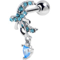 BodyCandy 16G 1/4 Blue Gem Moon Bow Heart Cartilage Tragus Earring — main product shot