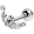 BodyCandy 16G 1/4 Clear Gem Scrolling Elegance Cartilage Tragus Earring — main product shot