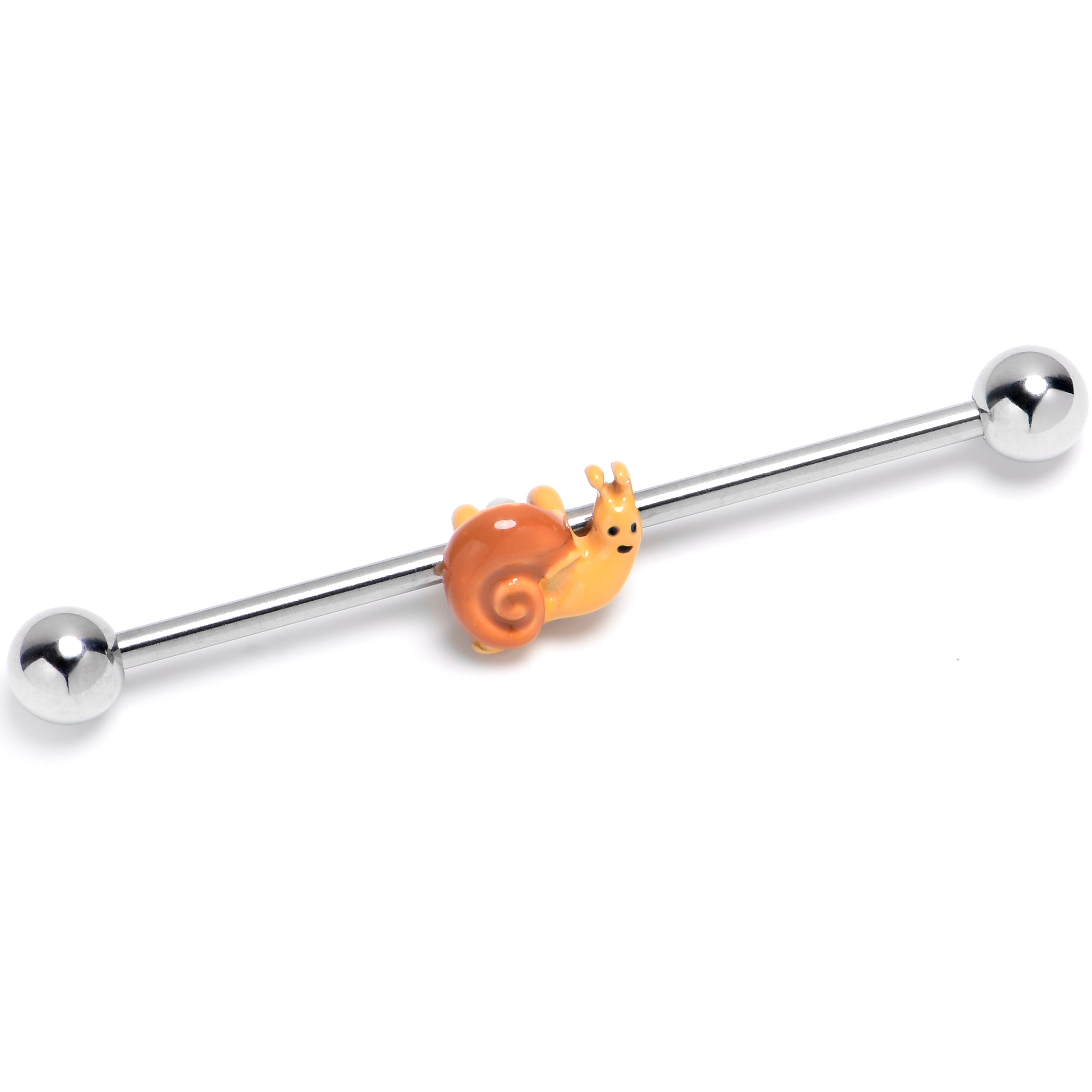 BodyCandy 14G Cottagecore Snail Industrial Barbell 38mm — main product shot
