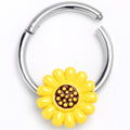 BodyCandy 16G 3/8 Sunny Simple Sunflower Hinged Segment Ring — main product shot