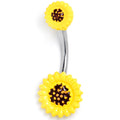 BodyCandy Sunny Simple Flower Double Mount Belly Ring — main product shot
