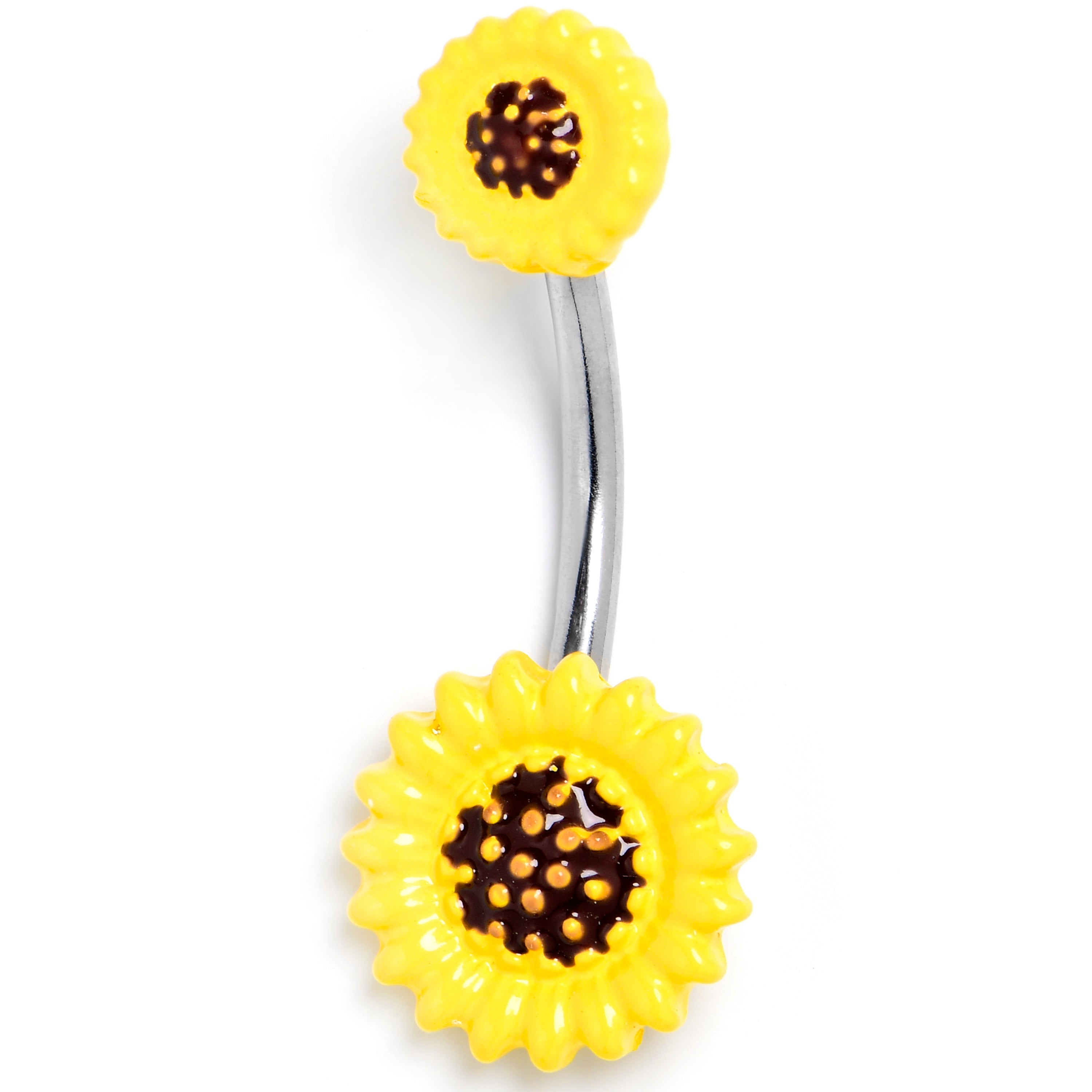 BodyCandy Sunny Simple Flower Double Mount Belly Ring — main product shot
