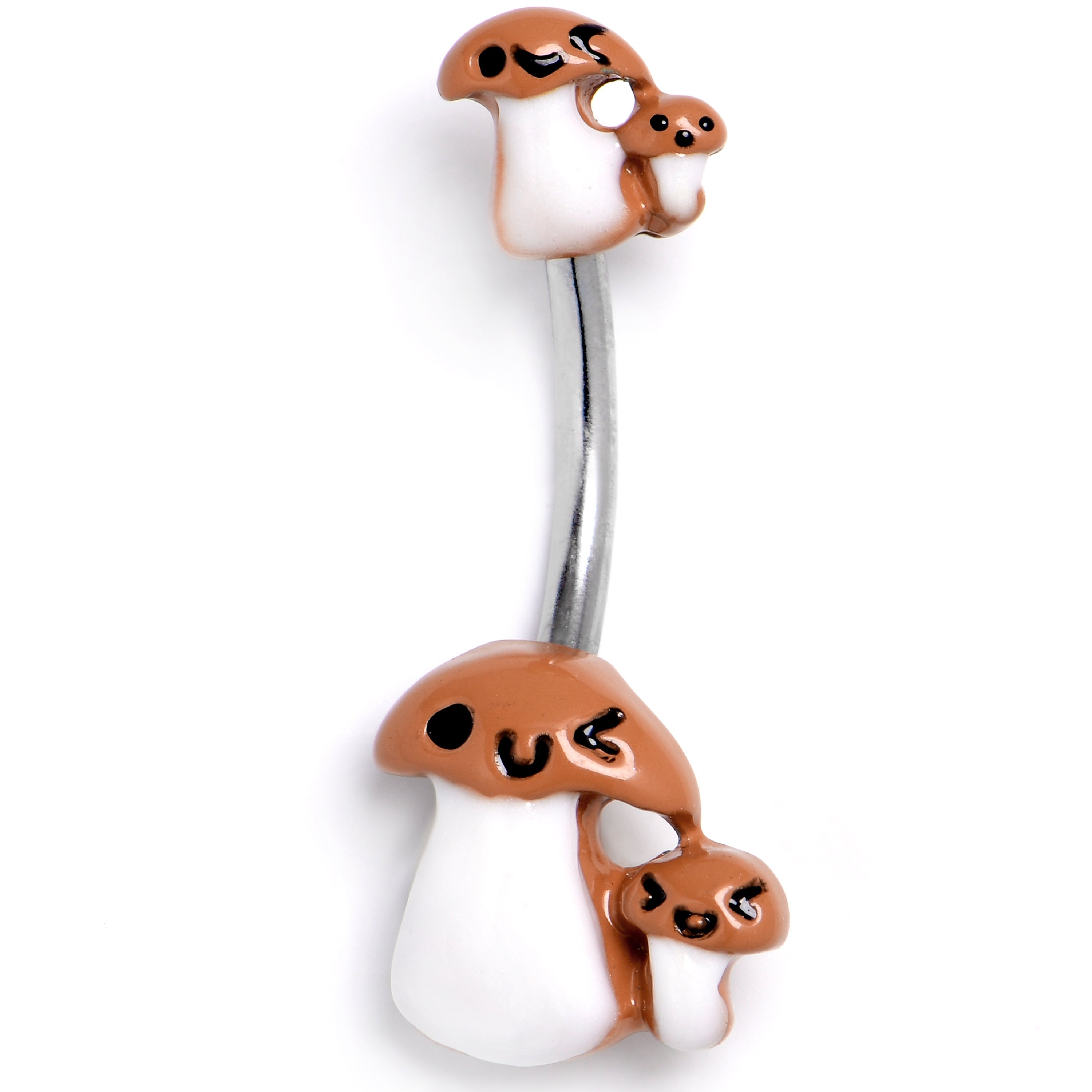 BodyCandy Fanciful Mushrooms Double Mount Belly Ring — main product shot