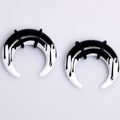 BodyCandy 0G White Black Drip Acrylic Pincher Curved Taper Set — main product shot