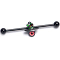 BodyCandy 14G Black Red Eye Witch Hat Industial Barbell 38mm — main product shot