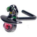BodyCandy 20G 7mm Black Red Eye Witch Hat L-Shape Nose Ring — main product shot