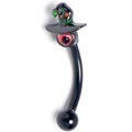 BodyCandy 16G 5/16 Black Red Eye Witch Hat Curved Eyebrow Ring — main product shot
