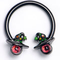 BodyCandy 16G 3/8 Black Red Eye Witch Hat Horseshoe Circular Barbell — main product shot