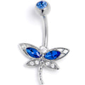 BodyCandy Clear Blue Gem Dragonfly Dream Belly Ring — main product shot