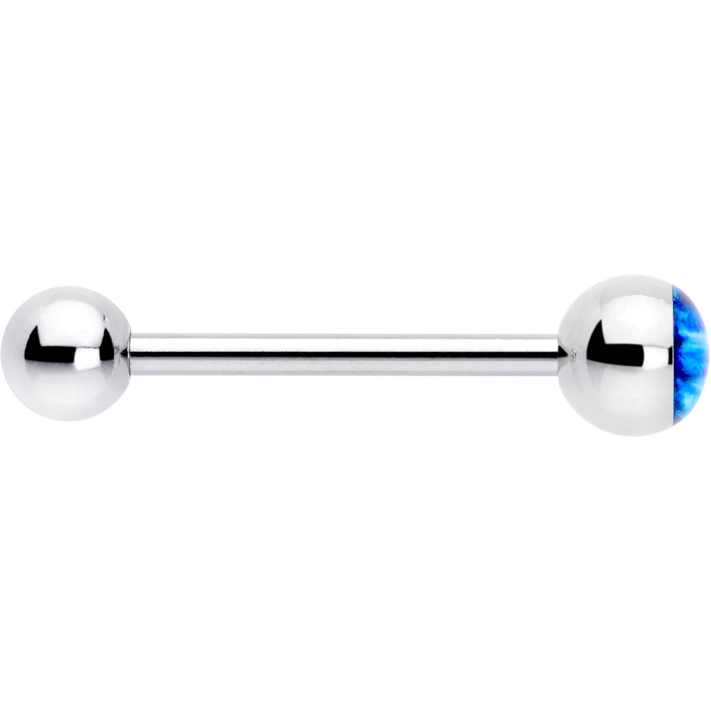 BodyCandy Open Blue Eye Barbell Tongue Ring — side view