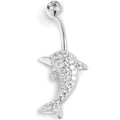 BodyCandy Clear CZ Gem Deluxe Dolphin Belly Ring — main product shot