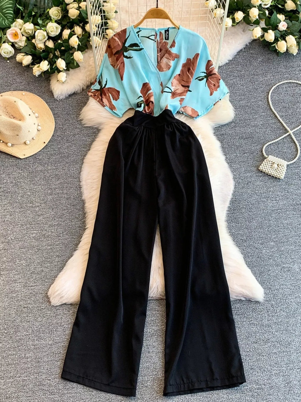 Printed Wide Leg Jumpsuit