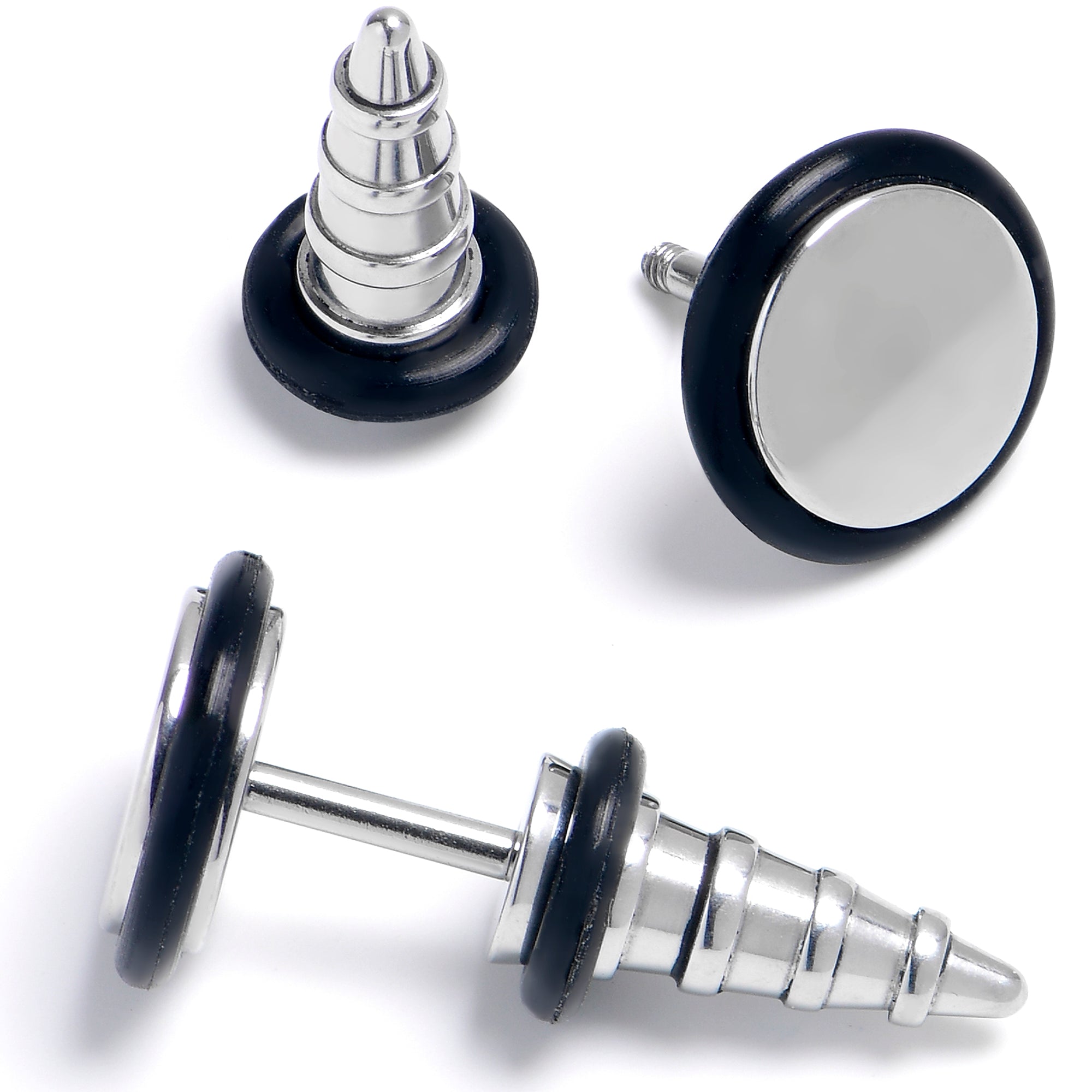 BodyCandy Stainless Steel Screw Taper Cheater Plug Set — detail close-up