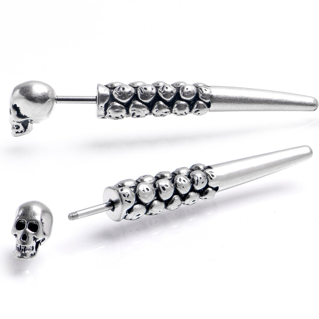 BodyCandy Skull Head Stainless Steel Screw Taper Cheater Plug Set — lifestyle context