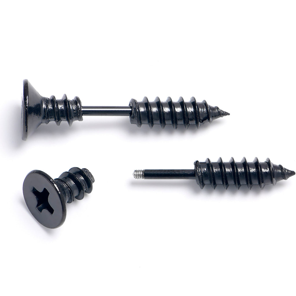 BodyCandy Black Stainless Steel Screw Stud Earrings Cheater Plug Set — lifestyle context
