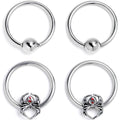 BodyCandy 16G 3/8 Spiders Red BCR Captive Bead Ring Set of 4 — main product shot